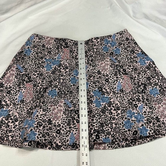Loft Pink & Blue Floral Butterfly Print Mini A Line Skirt - Picture 4 of 8